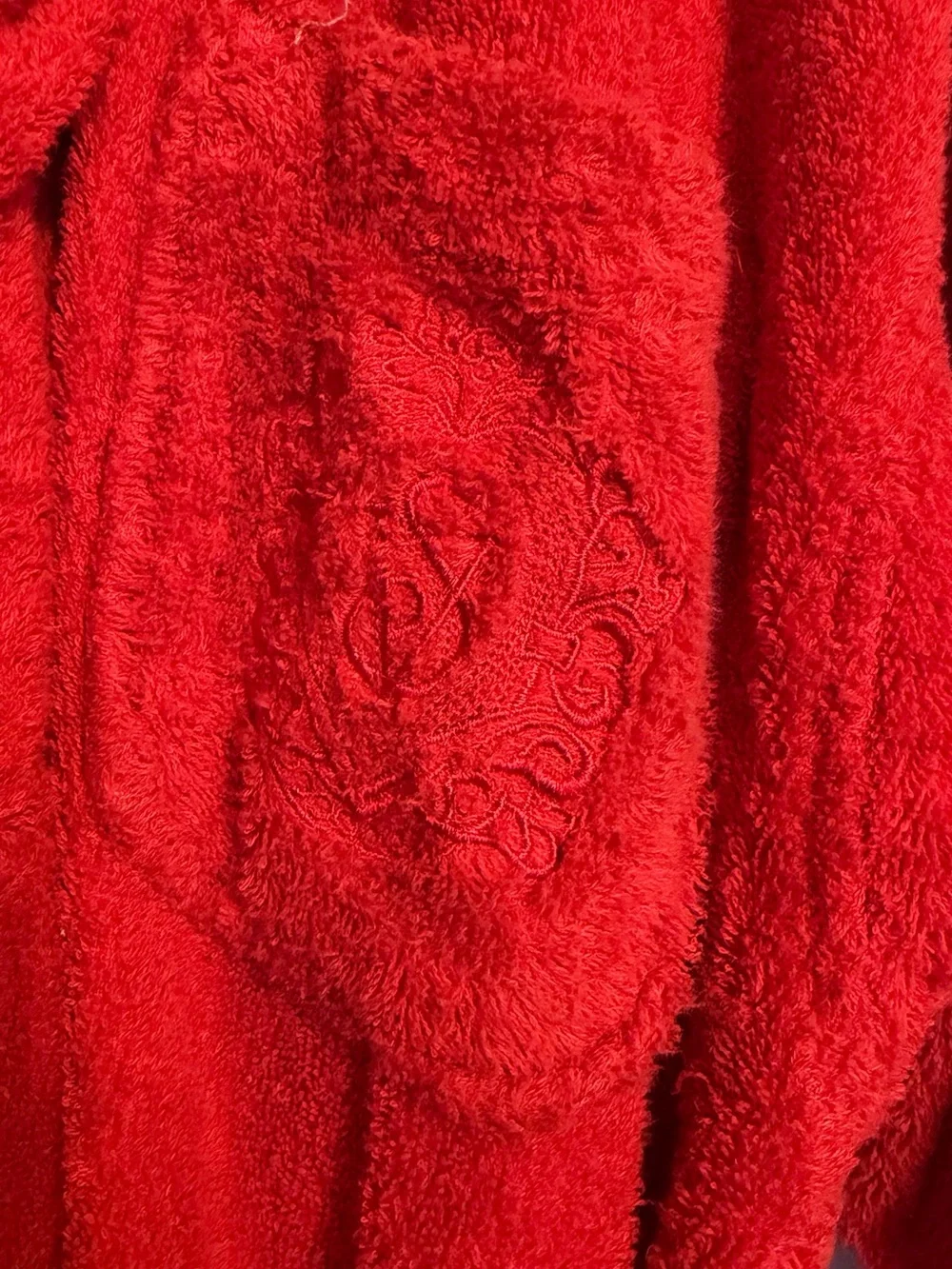 Victoria's Secret Country Vintage Plush Red Terry Bathrobe with Belt size S